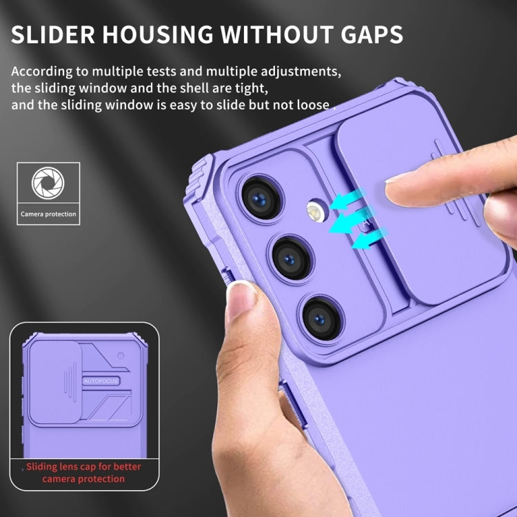 For Samsung Galaxy S25+ 5G Stereoscopic Holder Sliding Camshield Phone Case
