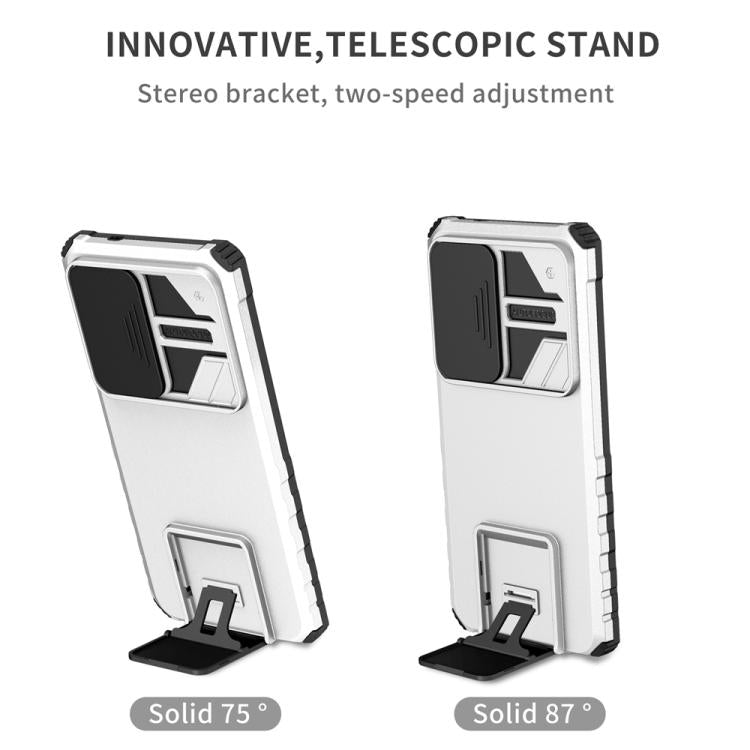 For Samsung Galaxy S25 Ultra 5G Stereoscopic Holder Sliding Camshield Phone Case