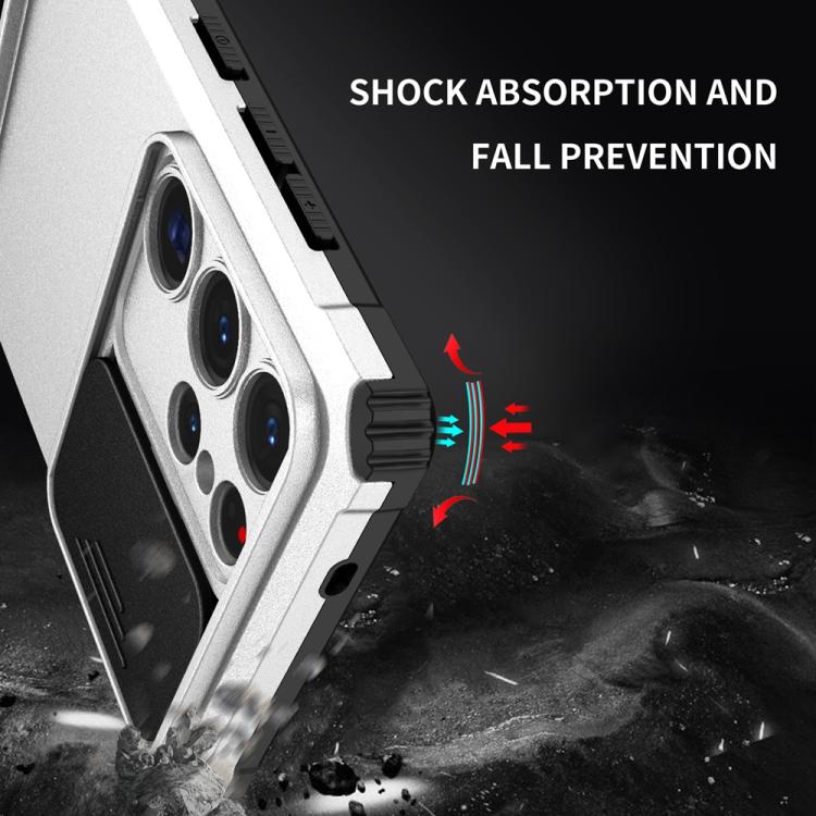 For Samsung Galaxy S25 Ultra 5G Stereoscopic Holder Sliding Camshield Phone Case