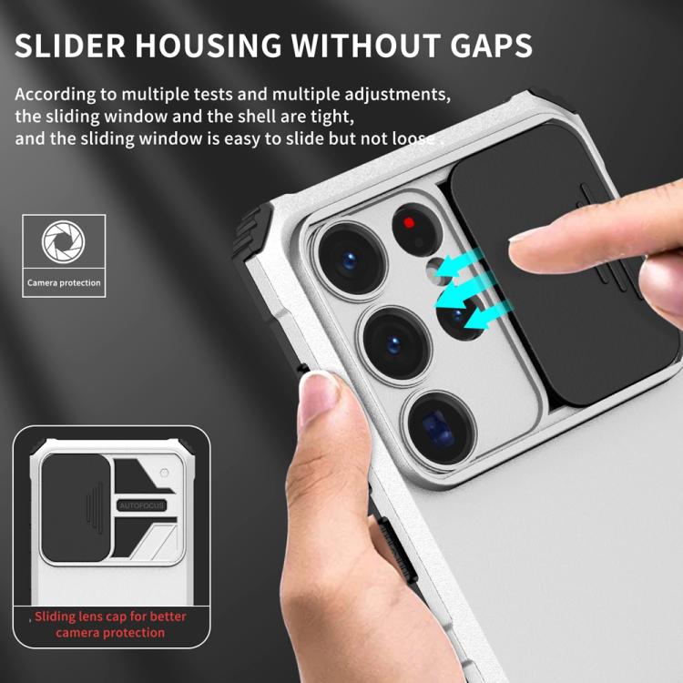 For Samsung Galaxy S25 Ultra 5G Stereoscopic Holder Sliding Camshield Phone Case