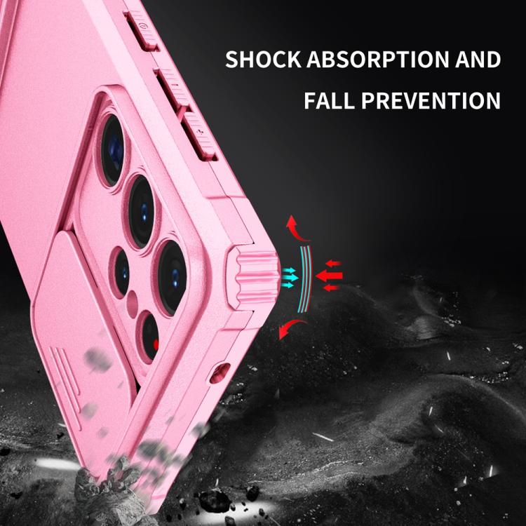 For Samsung Galaxy S25 Ultra 5G Stereoscopic Holder Sliding Camshield Phone Case