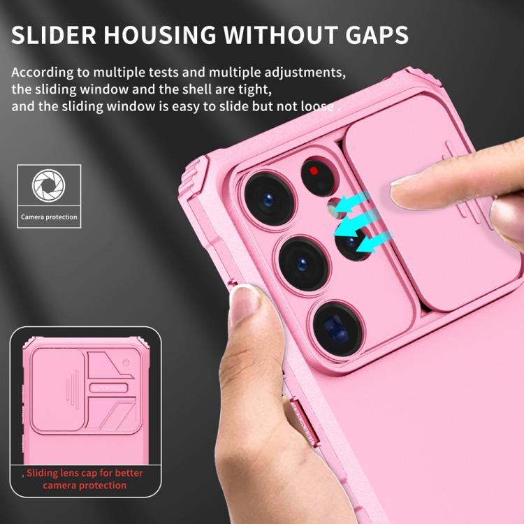 For Samsung Galaxy S25 Ultra 5G Stereoscopic Holder Sliding Camshield Phone Case