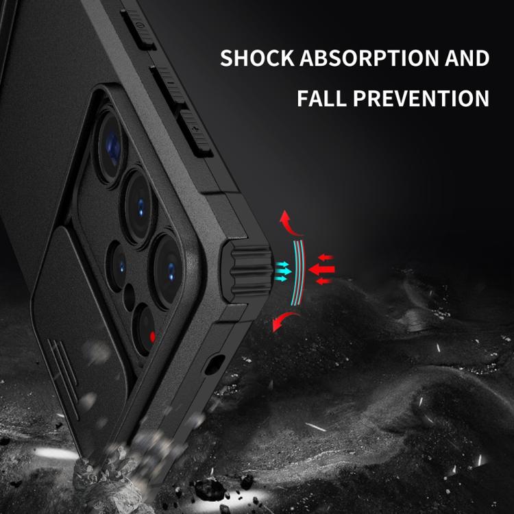 For Samsung Galaxy S25 Ultra 5G Stereoscopic Holder Sliding Camshield Phone Case