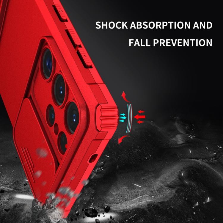 For Samsung Galaxy S25 Ultra 5G Stereoscopic Holder Sliding Camshield Phone Case