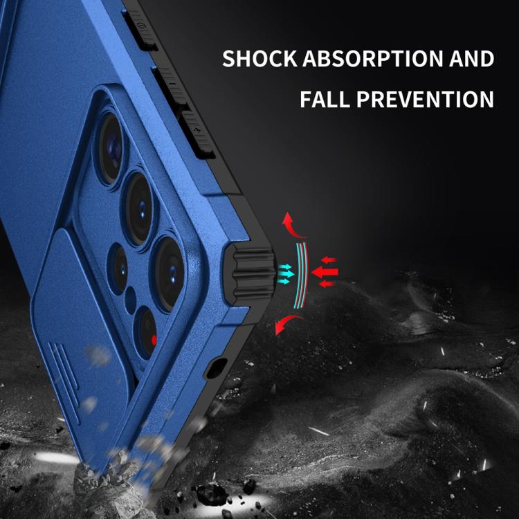 For Samsung Galaxy S25 Ultra 5G Stereoscopic Holder Sliding Camshield Phone Case