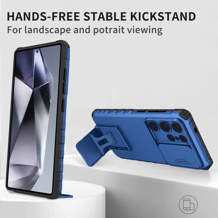 For Samsung Galaxy S25 Ultra 5G Stereoscopic Holder Sliding Camshield Phone Case