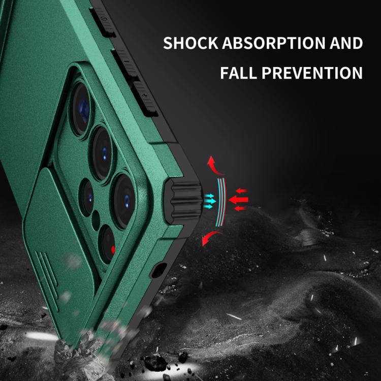 For Samsung Galaxy S25 Ultra 5G Stereoscopic Holder Sliding Camshield Phone Case
