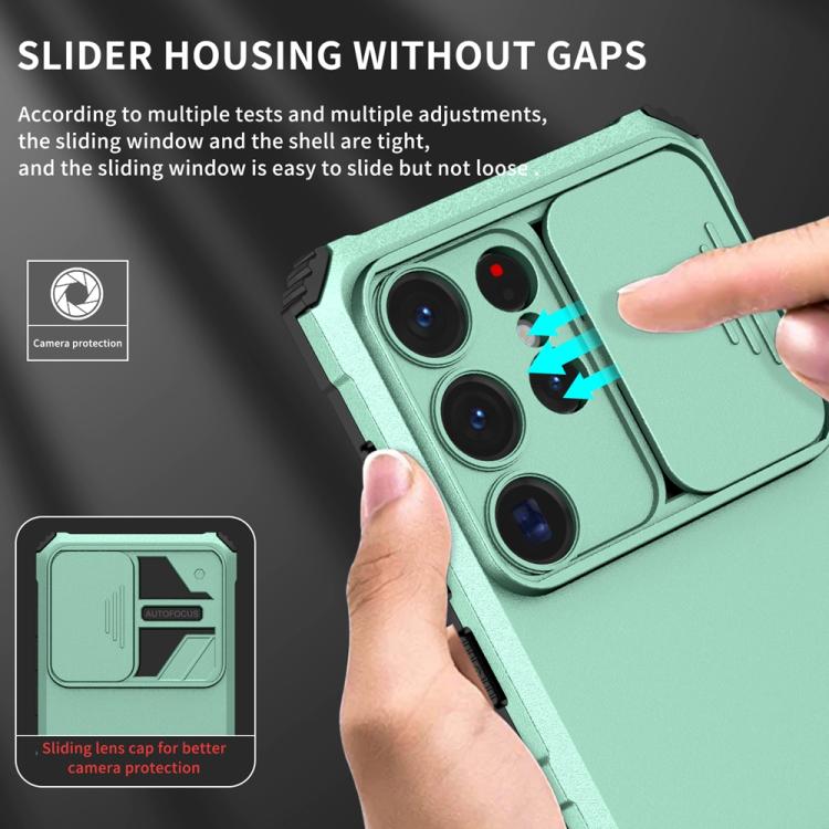 For Samsung Galaxy S25 Ultra 5G Stereoscopic Holder Sliding Camshield Phone Case