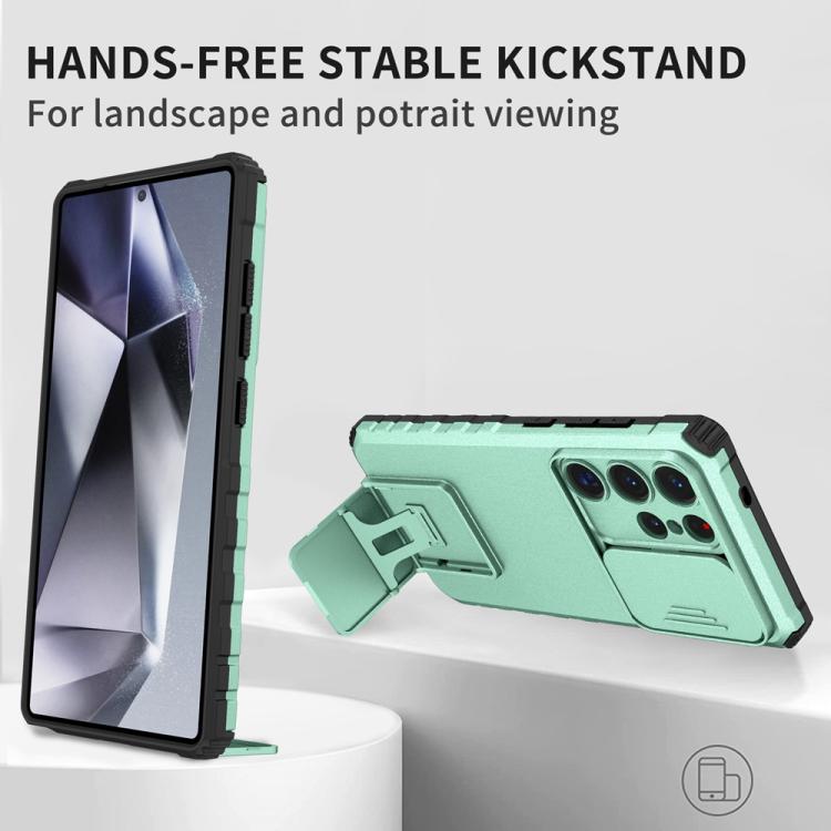 For Samsung Galaxy S25 Ultra 5G Stereoscopic Holder Sliding Camshield Phone Case