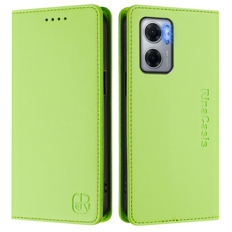 For Redmi 10 5G / 10 Prime+ 5G Global RC01 Dual-Folded Magnetic Suction RFID Leather Phone Case