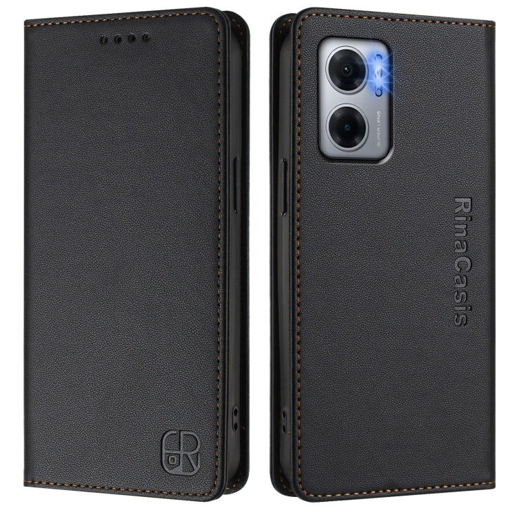 For Redmi 10 5G / 10 Prime+ 5G Global RC01 Dual-Folded Magnetic Suction RFID Leather Phone Case
