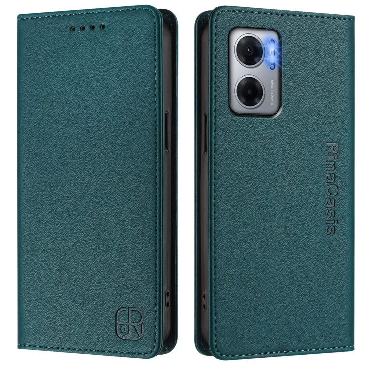 For Redmi 10 5G / 10 Prime+ 5G Global RC01 Dual-Folded Magnetic Suction RFID Leather Phone Case