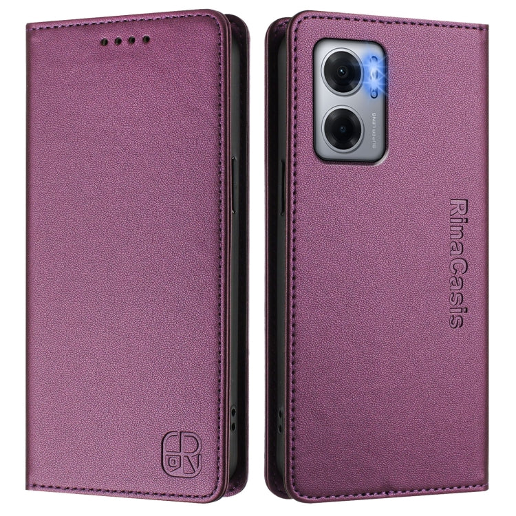 For Redmi 10 5G / 10 Prime+ 5G Global RC01 Dual-Folded Magnetic Suction RFID Leather Phone Case