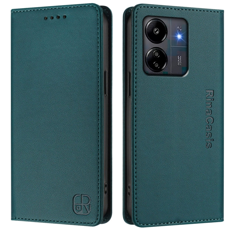For Redmi 13C 5G / 4G Global RC01 Dual-Folded Magnetic Suction RFID Leather Phone Case