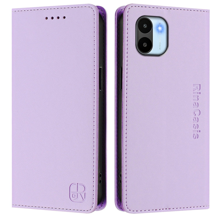 For Redmi A1 4G Global / A2 4G RC01 Dual-Folded Magnetic Suction RFID Leather Phone Case