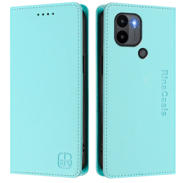 For Redmi A1+ 4G / Xiaomi Poco C50 4G RC01 Dual-Folded Magnetic Suction RFID Leather Phone Case