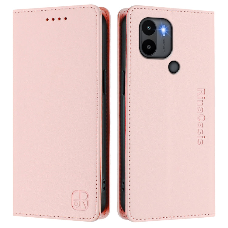 For Redmi A1+ 4G / Xiaomi Poco C50 4G RC01 Dual-Folded Magnetic Suction RFID Leather Phone Case
