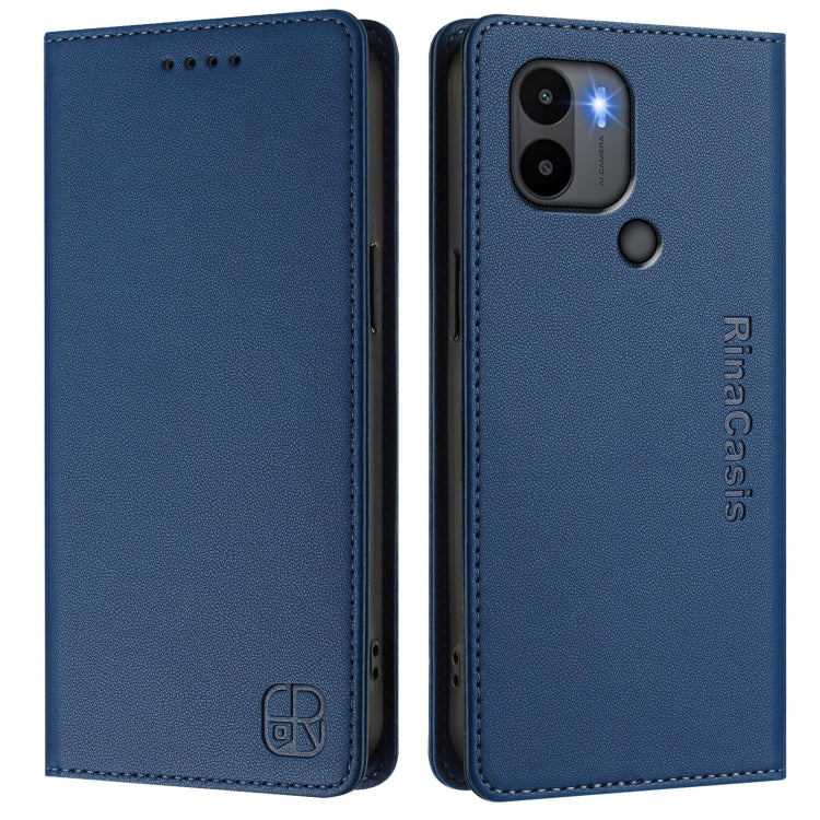 For Redmi A1+ 4G / Xiaomi Poco C50 4G RC01 Dual-Folded Magnetic Suction RFID Leather Phone Case