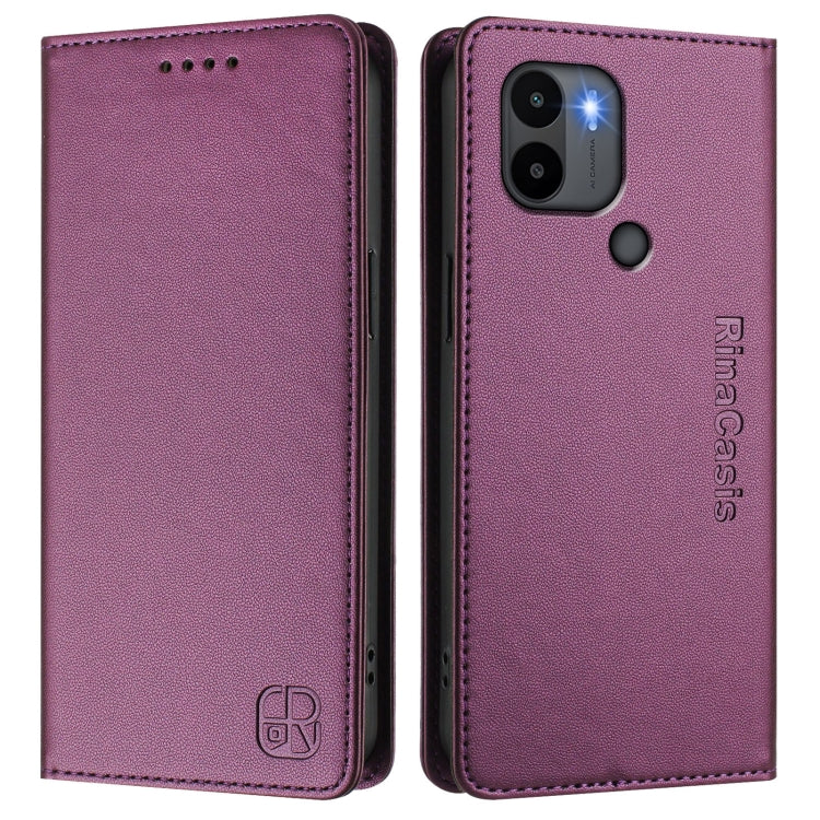 For Redmi A1+ 4G / Xiaomi Poco C50 4G RC01 Dual-Folded Magnetic Suction RFID Leather Phone Case
