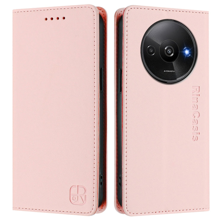 For Redmi A3 / Xiaomi Poco C61 4G Global RC01 Dual-Folded Magnetic Suction RFID Leather Phone Case