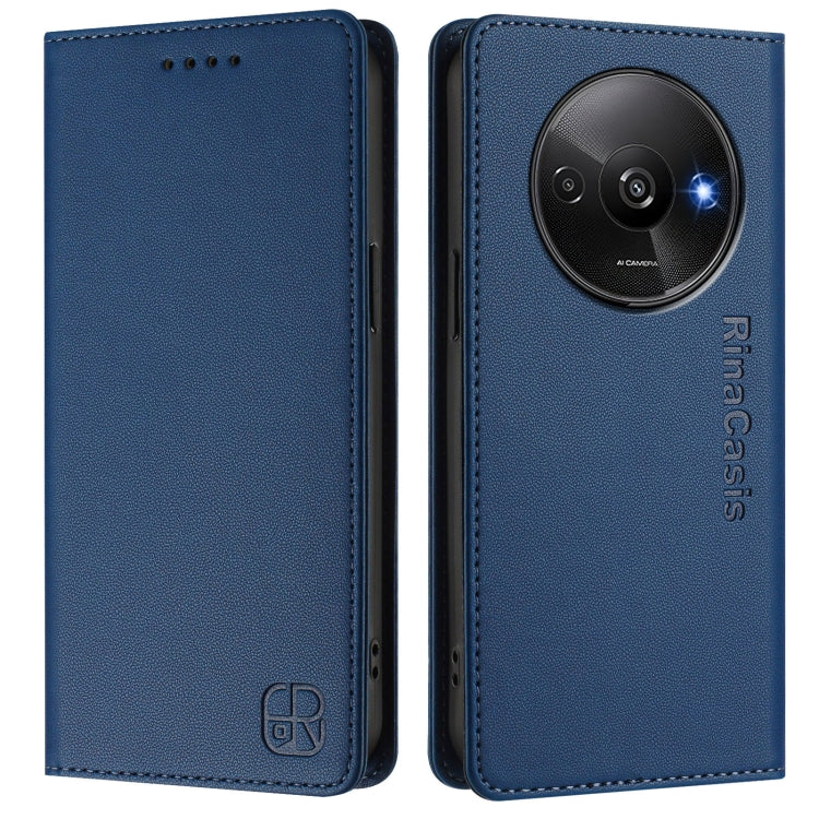 For Redmi A3 / Xiaomi Poco C61 4G Global RC01 Dual-Folded Magnetic Suction RFID Leather Phone Case