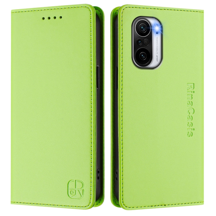 For Redmi K40 / K40 Pro RC01 Dual-Folded Magnetic Suction RFID Leather Phone Case