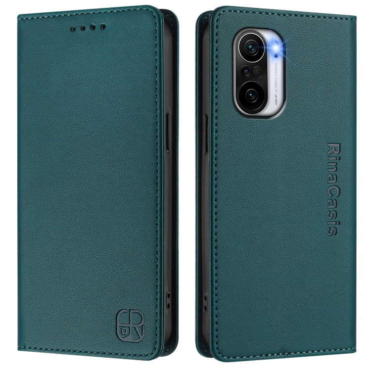 For Redmi K40 / K40 Pro RC01 Dual-Folded Magnetic Suction RFID Leather Phone Case