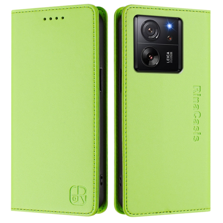 For Redmi K60 Ultra / Xiaomi 13T / 13T Pro RC01 Dual-Folded Magnetic Suction RFID Leather Phone Case