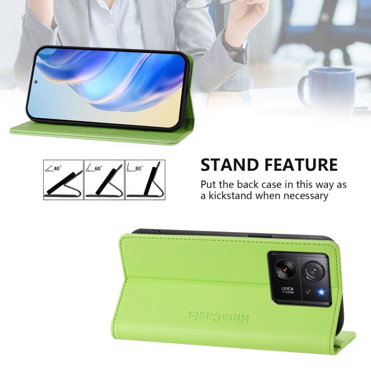 For Redmi K60 Ultra / Xiaomi 13T / 13T Pro RC01 Dual-Folded Magnetic Suction RFID Leather Phone Case