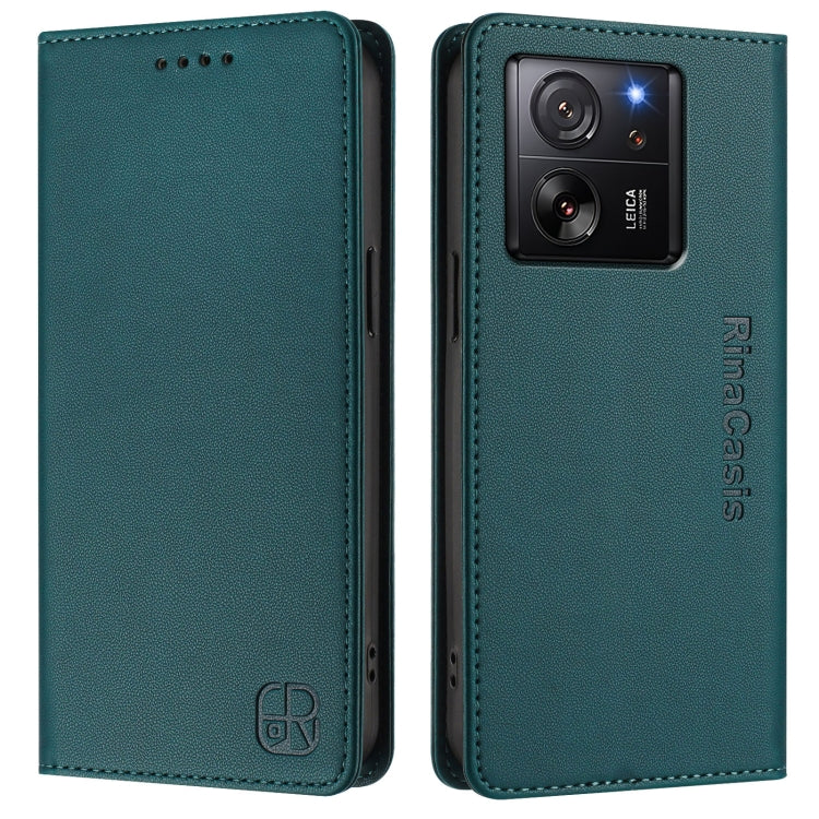 For Redmi K60 Ultra / Xiaomi 13T / 13T Pro RC01 Dual-Folded Magnetic Suction RFID Leather Phone Case