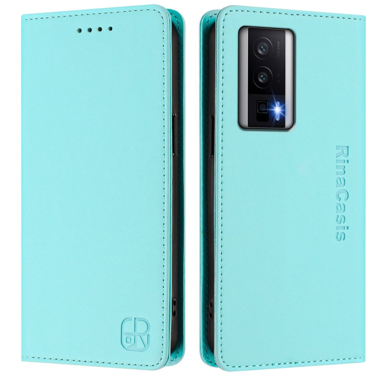 For Redmi K60 / K60 Pro RC01 Dual-Folded Magnetic Suction RFID Leather Phone Case