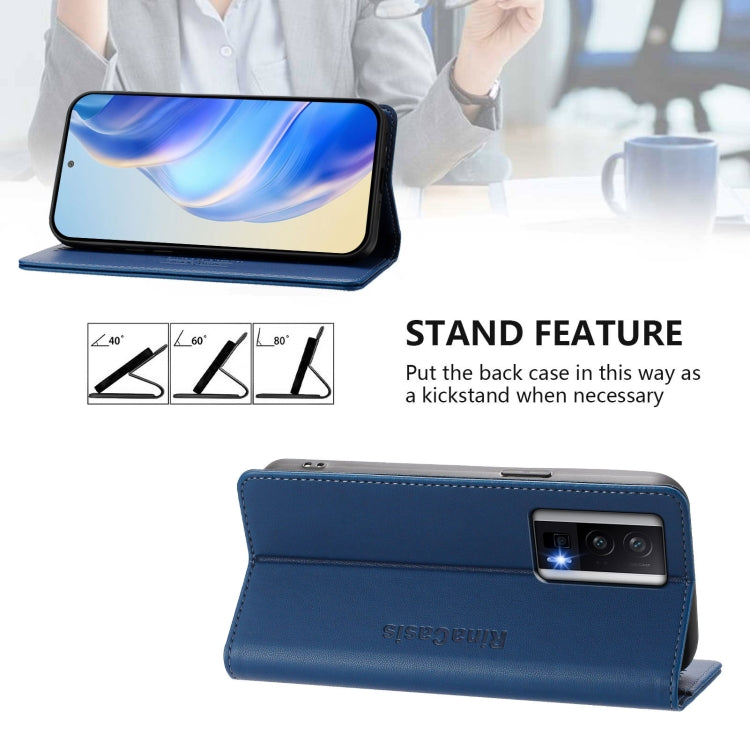 For Redmi K60 / K60 Pro RC01 Dual-Folded Magnetic Suction RFID Leather Phone Case