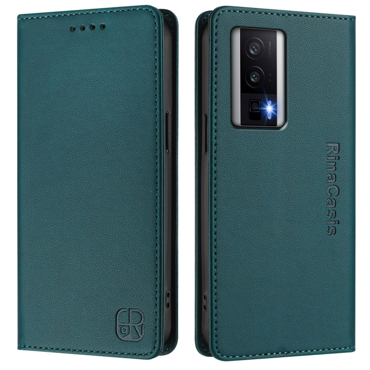 For Redmi K60 / K60 Pro RC01 Dual-Folded Magnetic Suction RFID Leather Phone Case