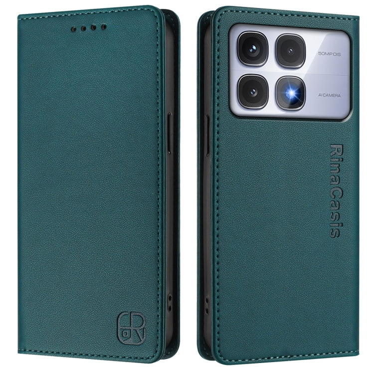 For Redmi K70 Ultra 5G Global RC01 Dual-Folded Magnetic Suction RFID Leather Phone Case