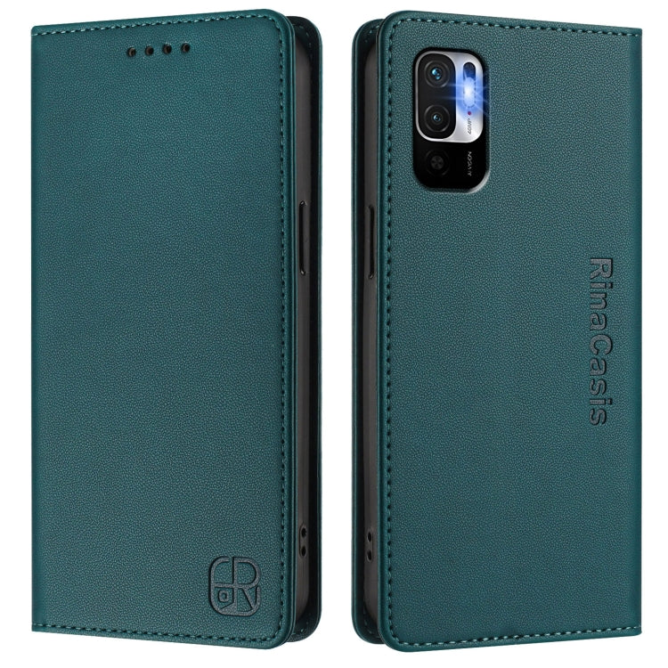 For Redmi Note 10 5G / Note 10T 5G RC01 Dual-Folded Magnetic Suction RFID Leather Phone Case