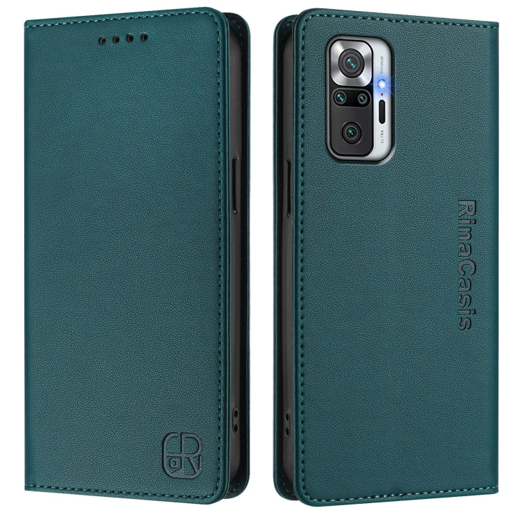 For Redmi Note 10 Pro 4G / Note 10 Pro Max RC01 Dual-Folded Magnetic Suction RFID Leather Phone Case