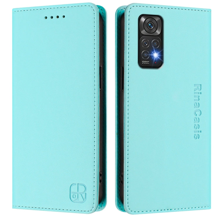 For Redmi Note 11 / 11S / 12S 4G Global RC01 Dual-Folded Magnetic Suction RFID Leather Phone Case