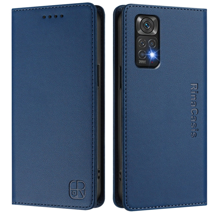 For Redmi Note 11 / 11S / 12S 4G Global RC01 Dual-Folded Magnetic Suction RFID Leather Phone Case