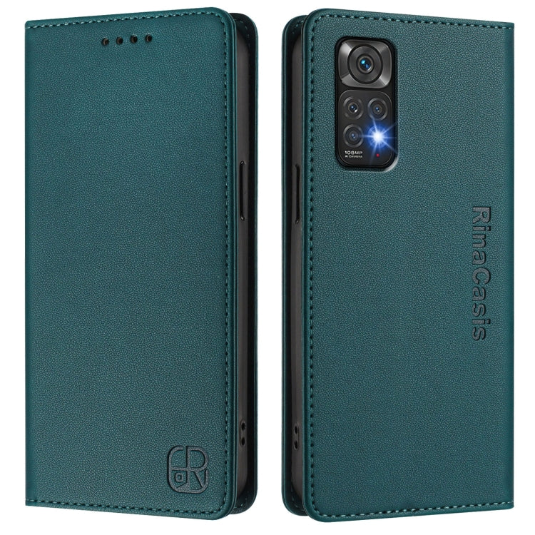 For Redmi Note 11 / 11S / 12S 4G Global RC01 Dual-Folded Magnetic Suction RFID Leather Phone Case