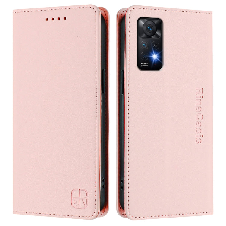 For Redmi Note 11 Pro 5G / 4G / Global RC01 Dual-Folded Magnetic Suction RFID Leather Phone Case