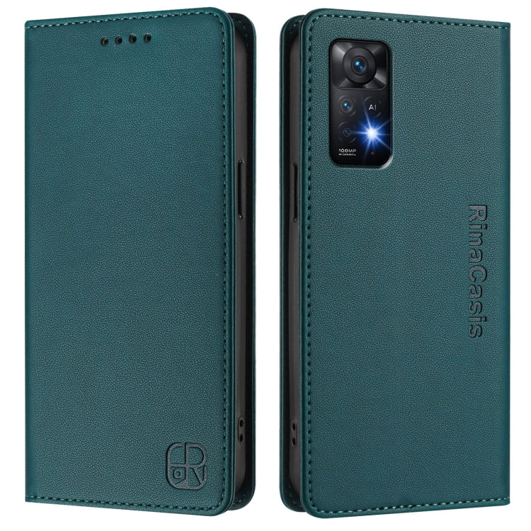 For Redmi Note 11 Pro 5G / 4G / Global RC01 Dual-Folded Magnetic Suction RFID Leather Phone Case