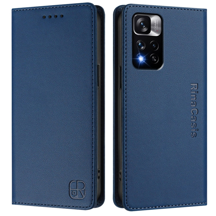 For Redmi Note 11 Pro+ 5G European RC01 Dual-Folded Magnetic Suction RFID Leather Phone Case