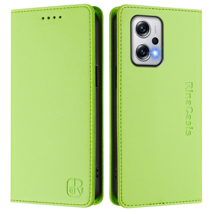 For Redmi Note 11T Pro+ / Note 12T Pro / K50i RC01 Dual-Folded Magnetic Suction RFID Leather Phone Case