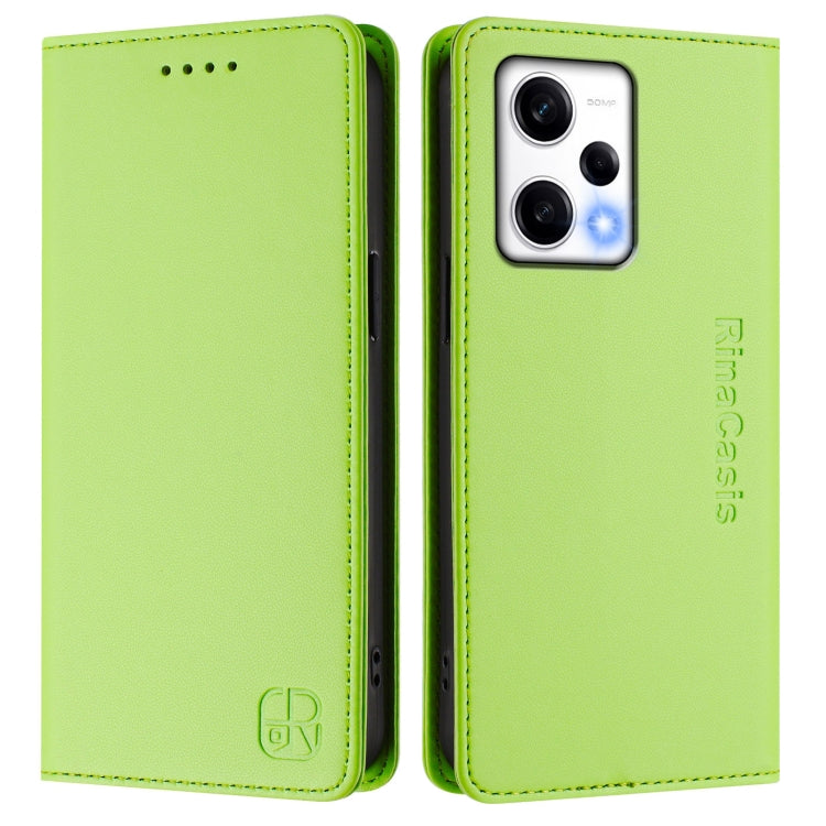 For Redmi Note 12 Explorer RC01 Dual-Folded Magnetic Suction RFID Leather Phone Case