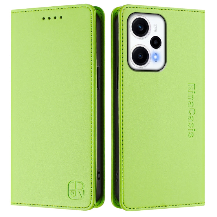 For Redmi Note 12 Turbo 5G / Xiaomi Poco F5 RC01 Dual-Folded Magnetic Suction RFID Leather Phone Case