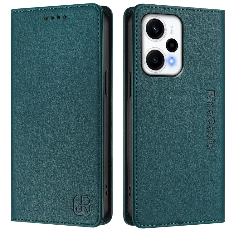 For Redmi Note 12 Turbo 5G / Xiaomi Poco F5 RC01 Dual-Folded Magnetic Suction RFID Leather Phone Case