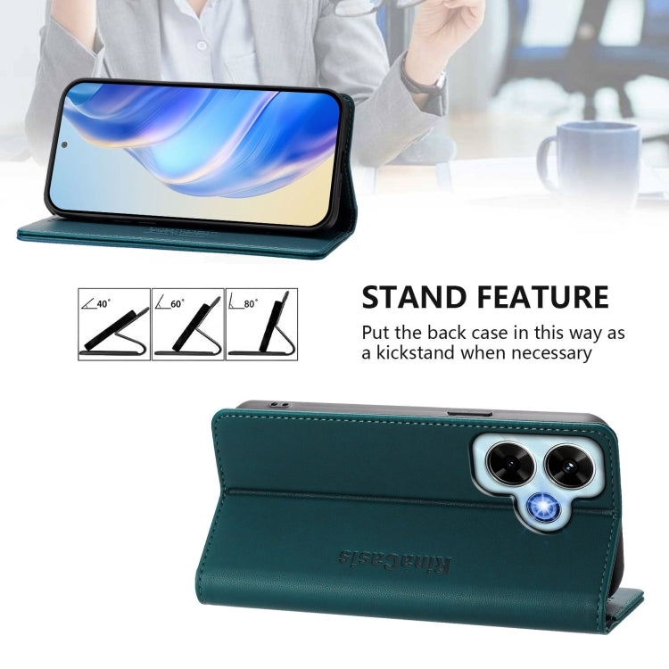 For Redmi Note 13 4G Global RC01 Dual-Folded Magnetic Suction RFID Leather Phone Case
