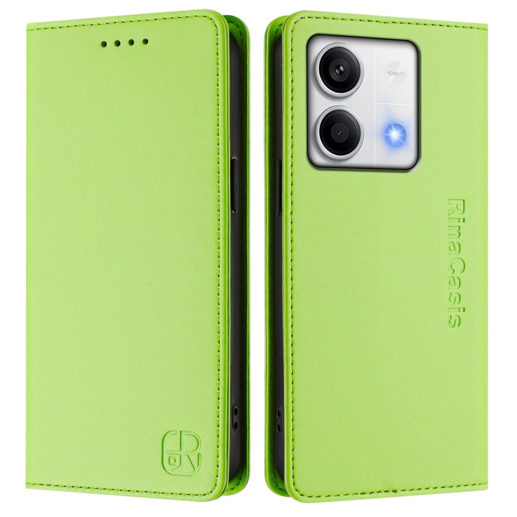 For Redmi Note 13 5G Global RC01 Dual-Folded Magnetic Suction RFID Leather Phone Case
