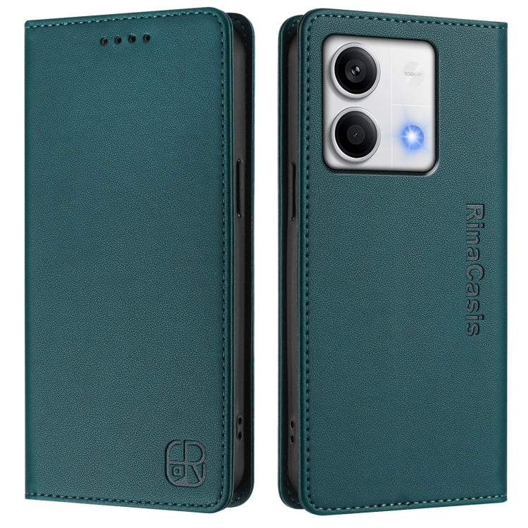 For Redmi Note 13 5G Global RC01 Dual-Folded Magnetic Suction RFID Leather Phone Case