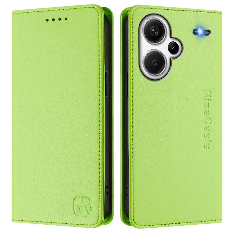 For Redmi Note 13 Pro+ 5G Global RC01 Dual-Folded Magnetic Suction RFID Leather Phone Case